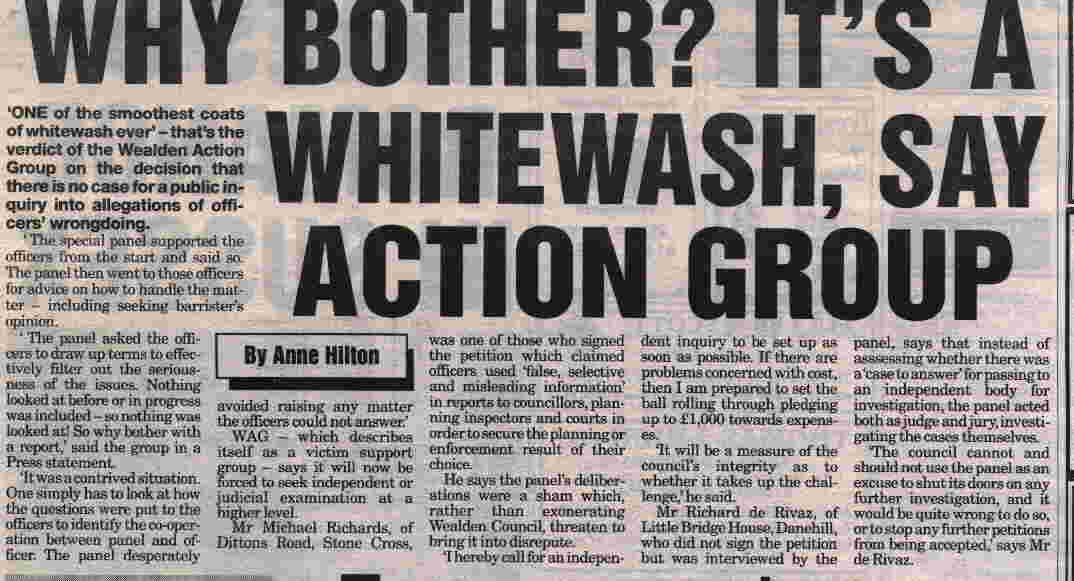Petition whitewash say action group