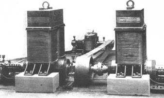 Edison-Hopkinson generating machines showing pulley