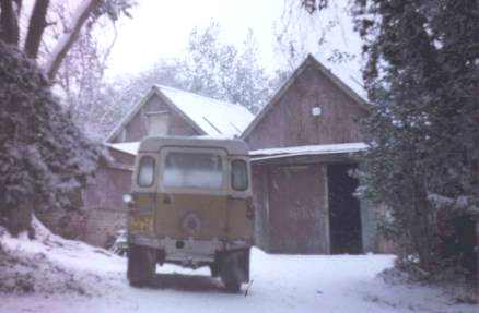 The winter of 1982, building clad in corrugated iron
