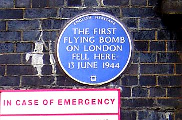 Mile End Road, London, site of the first V1 bombing