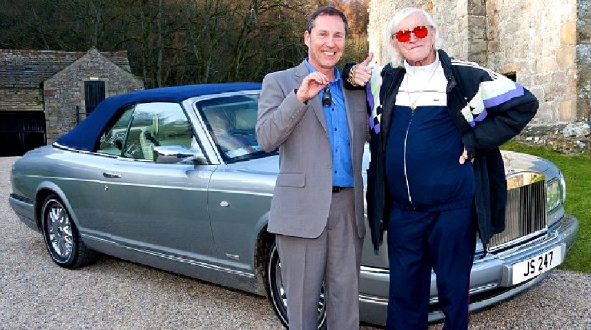 Jimmy Saville with his Rolls Royce convertible