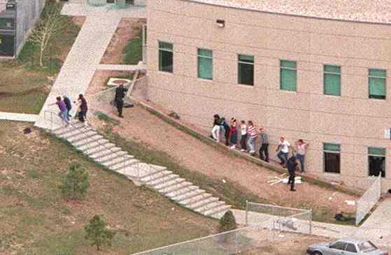 Evacuating Columbine high school during shooting massacre