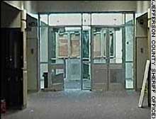 Columbine school West entrance of the school after the shooting massacre