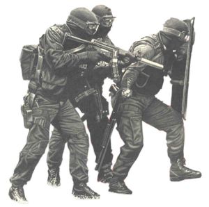 SWAT counter terrorist unit in action