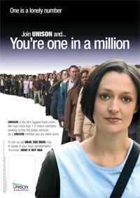 UNISON trade union One in a Million Campaign Poster