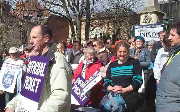 A rally of UNISON in Oxford during the strike on 2006-03-28
