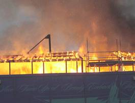 London England Cutty Sark on fire Greenwich
