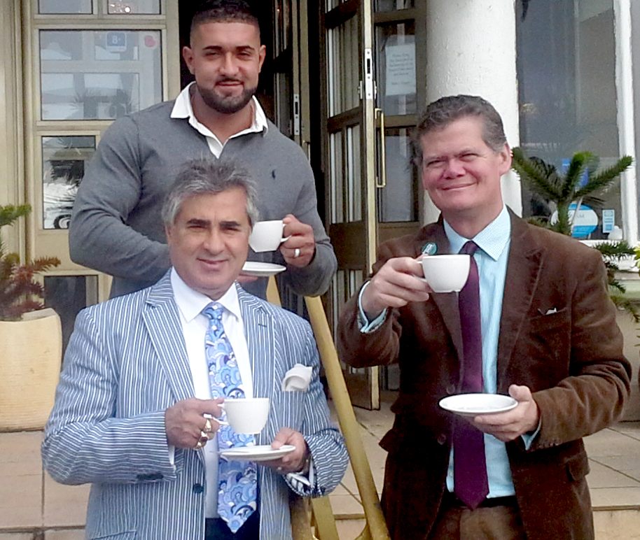 Sasha and Abid Gulzar with Stephen Lloyd MP