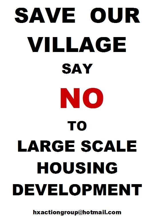 Herstmonceux Action Group poster saying no to large scale village development