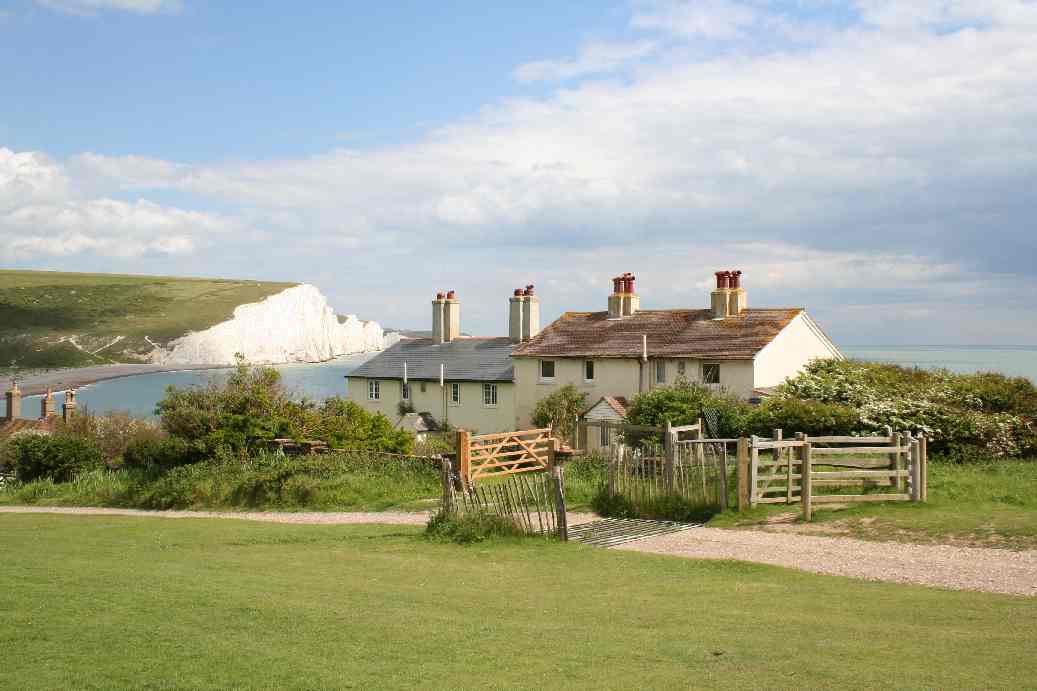 Coastguard cottages on Seaford Head near the Cuckmere Valley