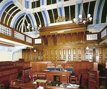 Lewes Crown Court interior woodwork detail