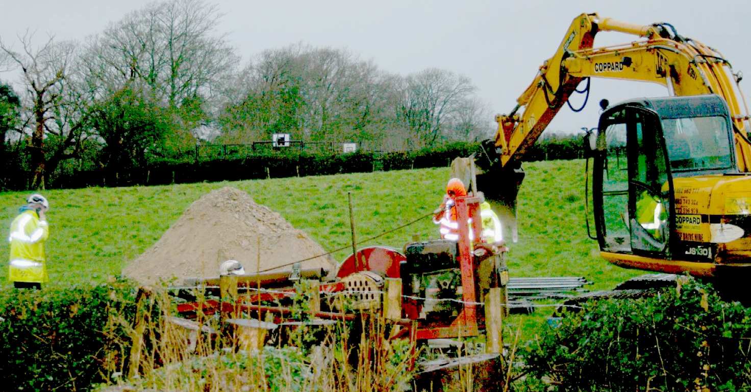 A JCB tracked excavator was used during these operations