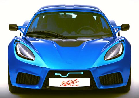 Electric sports coupe in blue