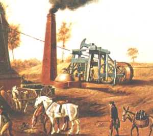 The Industrial Revolution, steam engines replacing horses